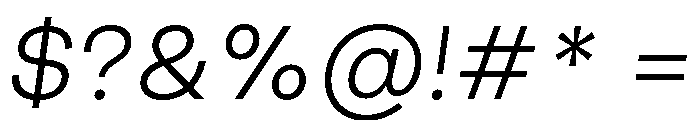 GoodSans ExtraLightItalic Font OTHER CHARS