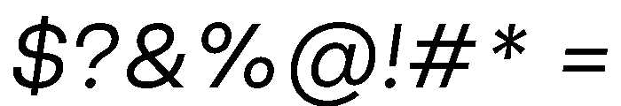 GoodSans LightItalic Font OTHER CHARS