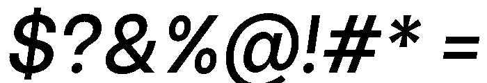 GoodSansText MediumItalic Font OTHER CHARS