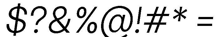 GoodSansText ThinItalic Font OTHER CHARS