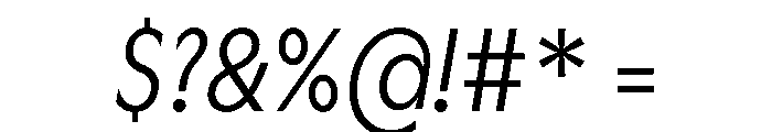 Gosh LightCondensedItalic Instance Font OTHER CHARS
