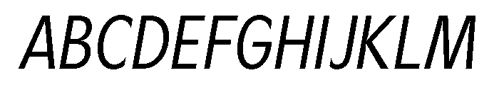 Gosh LightCondensedItalic Instance Font UPPERCASE