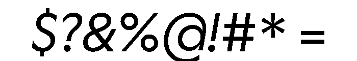 Gosh LightItalic Instance Font OTHER CHARS