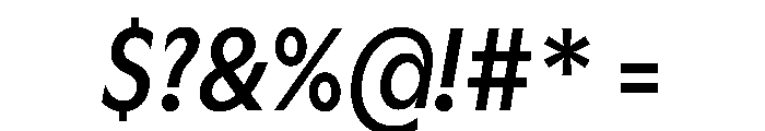 Gosh MediumCondensedItalic Instance Font OTHER CHARS