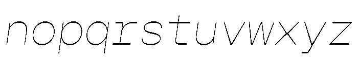 Gopher Mono Hairline Italic Font LOWERCASE