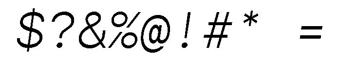 Gopher Mono Light Italic Font OTHER CHARS