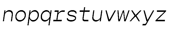 Gopher Mono Light Italic Font LOWERCASE