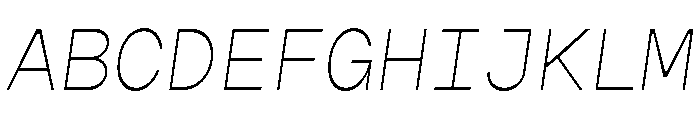 Gopher Mono Thin Italic Font UPPERCASE