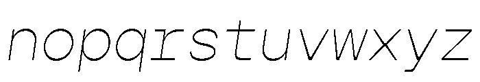 Gopher Mono Thin Italic Font LOWERCASE