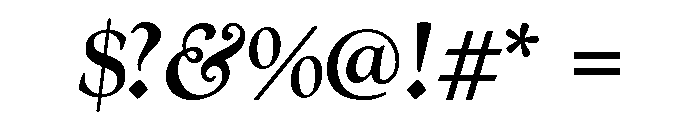 Goudy Cursive Bold Italic Font OTHER CHARS