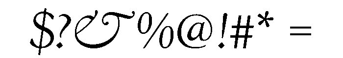 Goudy Cursive Regular Italic Font OTHER CHARS