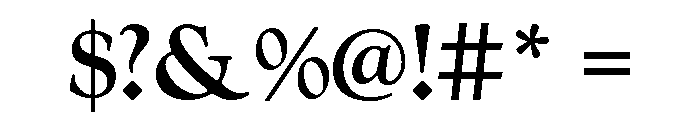 Goudy Oldstyle Bold Font OTHER CHARS