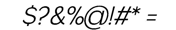 Gradvis-ExtraLightItalic Font OTHER CHARS