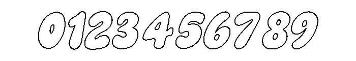 Great Chunky Italic Outline Font OTHER CHARS