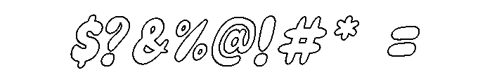 Great Chunky Italic Outline Font OTHER CHARS