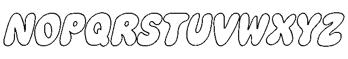 Great Chunky Italic Outline Font LOWERCASE