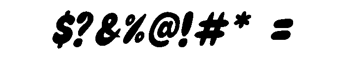 Great Chunky Italic Font OTHER CHARS