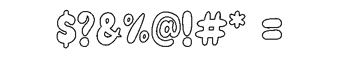 Great Chunky Outline Font OTHER CHARS