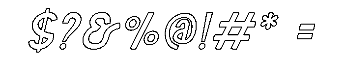 Great Sans Italic Outline Font OTHER CHARS