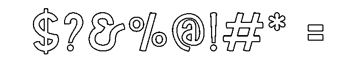 Great Sans Outline Font OTHER CHARS