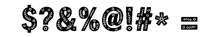 Green Floral Font OTHER CHARS