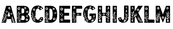 Green Floral Font UPPERCASE