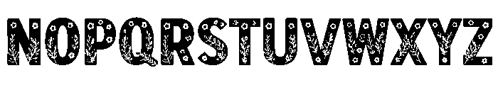 Green Floral Font UPPERCASE