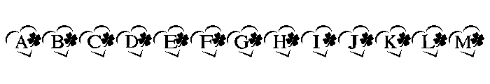 Green Heart Font UPPERCASE