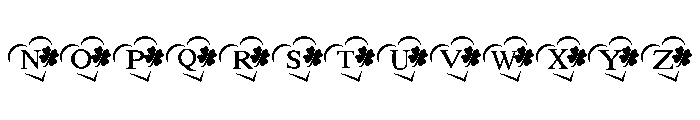 Green Heart Font UPPERCASE