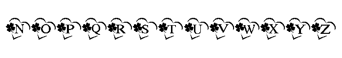 Green Heart Font LOWERCASE