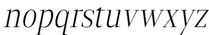 Gretha Serif ExtLt Cond Ita Font LOWERCASE