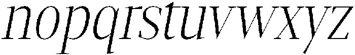 Gretha Serif Extra Light Condensed Italic otf (200) Font LOWERCASE
