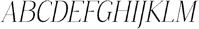 Gretha Serif Extra Light Semi Condensed Italic otf (200) Font UPPERCASE