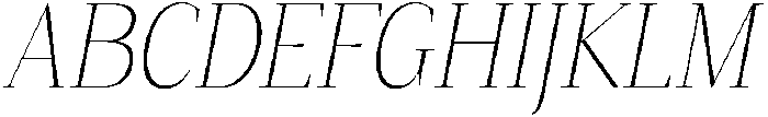 Gretha Serif Thin Semi Condensed Italic otf (100) Font UPPERCASE
