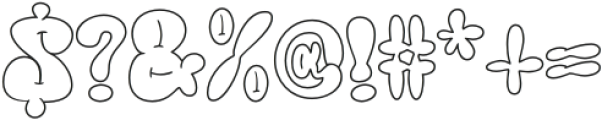 Groovy Bombs Outline otf (400) Font OTHER CHARS