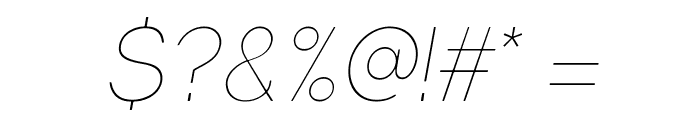 Gravity-UltraLight Italic Font OTHER CHARS