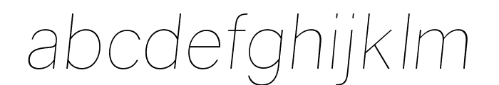 Gravity UltraLight Italic Font LOWERCASE