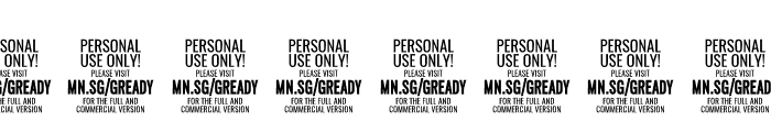 Gready PERSONAL USE ONLY Bold Font OTHER CHARS