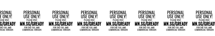 Gready PERSONAL USE ONLY Regular Font OTHER CHARS