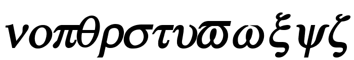 Greek BoldItalic Font LOWERCASE