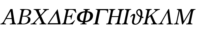 Greek Italic Font UPPERCASE