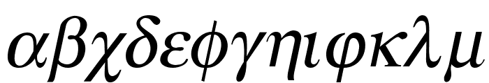 Greek Italic Font LOWERCASE