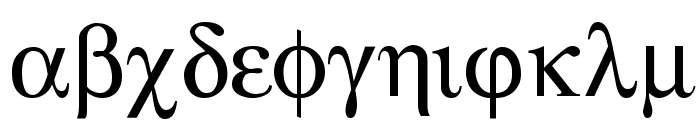 Greek Normal Font LOWERCASE