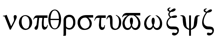 Greek Normal Font LOWERCASE