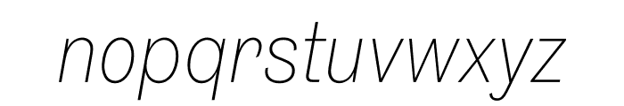 Grot12 Normal Thin Italic Font LOWERCASE