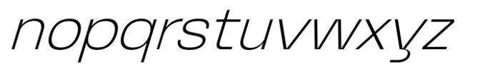 Graftyne Display Thin Expanded Italic Font LOWERCASE