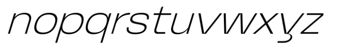 Graftyne Display Thin Extra Expanded Italic Font LOWERCASE