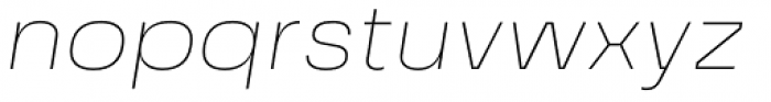 Grandis Extended Thin Italic Font LOWERCASE