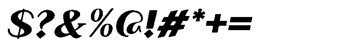 Granvia Ultra Black Italic Expanded Font OTHER CHARS