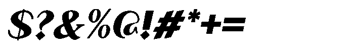 Granvia Ultra Black Italic Semi Expanded Font OTHER CHARS